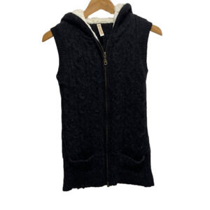 Aventura Hooded Faux Sherpa Vest Women’s Medium Black